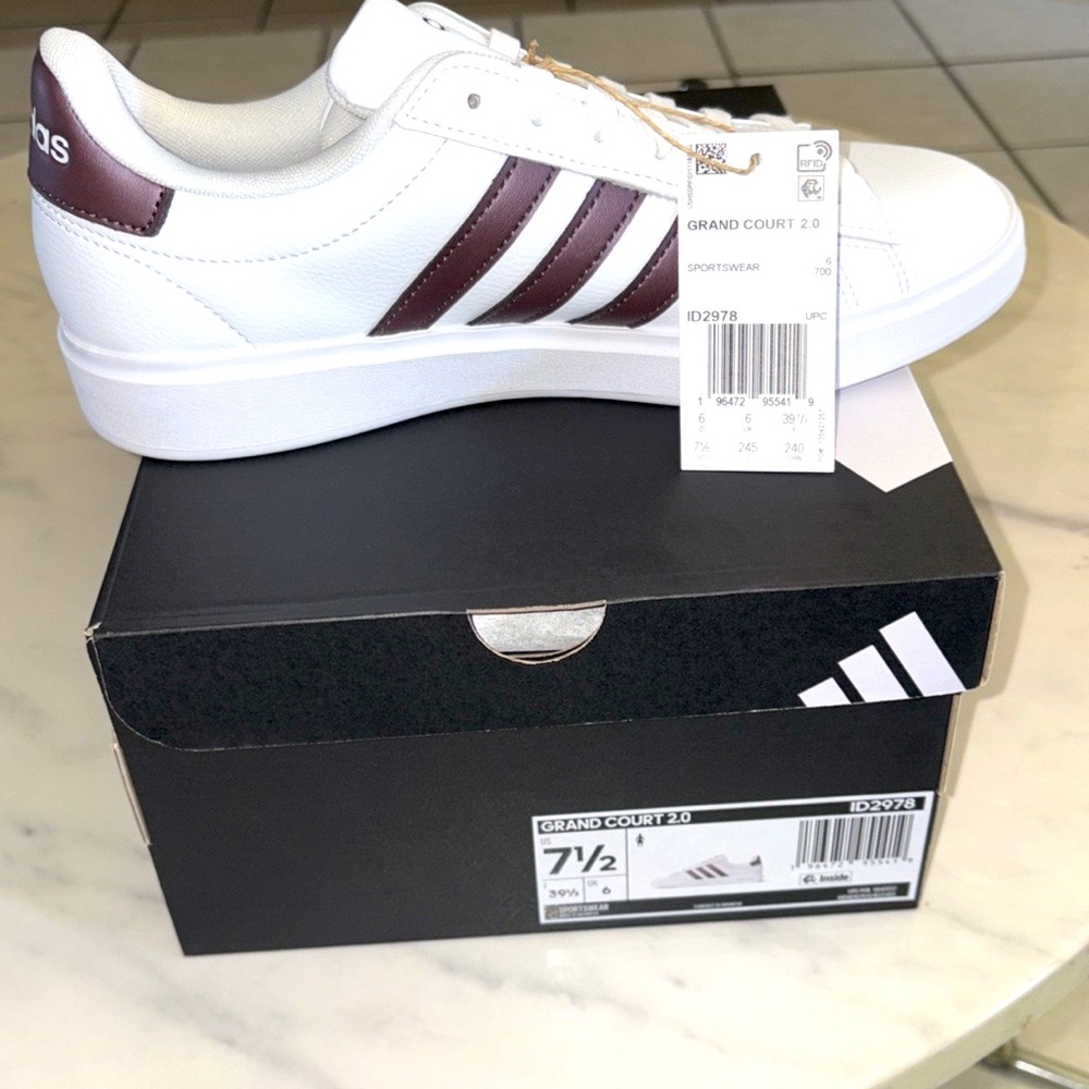 Adidas Grand Court 2.0 woman White and Brown Shoes